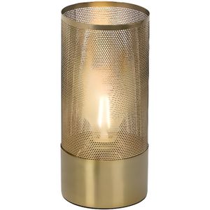 LAMPE A POSER Lampe à poser cylindre en métal ajouré finition laiton hauteur 28cm GRACIAN