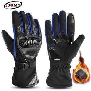 GANTS - SOUS-GANTS Suredépensé-Gants de moto thermiques imperméables à deux doigts,gants de ski chauds,gants de cyclisme,gants de - Blue-Winter