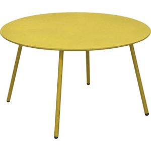 TABLE BASSE Table basse jardin ronde en acier Rio 70 cm Moutarde