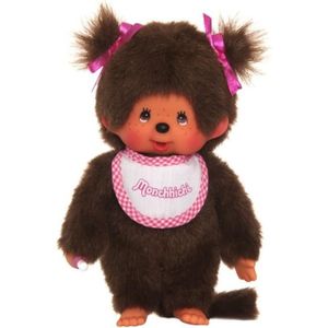 PELUCHE Peluche Monchhichi Kiki fille avec tresses rose 20