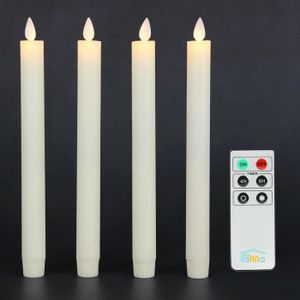 Bougie LED argentée à piles cire naturelle imitation Flamme vacillante  H12,5cm Minuteur Blanc chaud