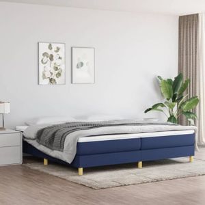 SOMMIER Sommier à ressorts de lit Bleu 200x200 cm Tissu - TMISHION - A ressorts - Pieds de lit inclus