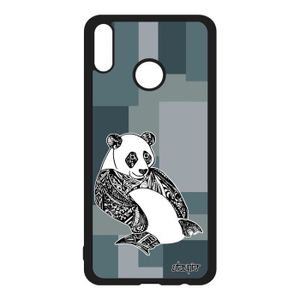 COQUE - BUMPER Coque silicone Honor 8X panda geometrique metal ba