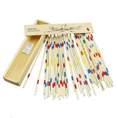 Jeu Mikado Traditionnel En Bois – 19,5 Cm – Bâtons Marqués – Boîte Couvercle – Casse-Tête Famille – Cadeau Enfant