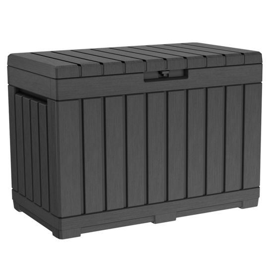 Keter Luzon Boîte De Rangement Extérieur Allibert 39x39x43 Cm – Noir/Graphite, Design Corde Élégant