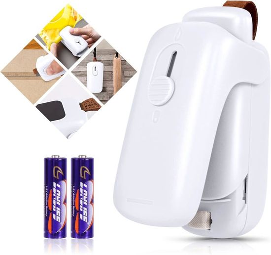 Mini Scelleuse Sous Vide Rechargeable USB 1200 MAh – 3 Modes – 60 KPa – Avec 4 Sacs & Accessoires – Conservation Aliments & Gonflage