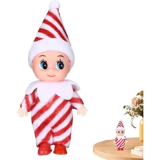 Lutin Elfe Feutre Vintage - Visage Caoutchouc - Ornement Sapin De Noël - Années 50/60