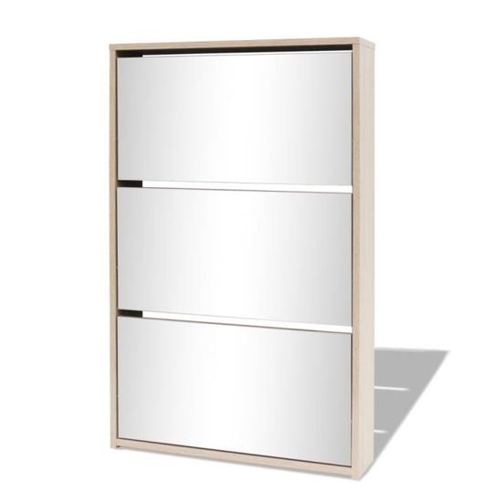 Magnifique Meuble A Chaussures 3 Etages Avec Miroir 63 X 17 X 102