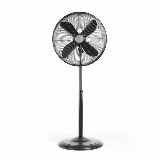 Ventilateur sur pied noir - LIVOO - DOM270N - Diam 45 cm - 3 vitesses - Oscillation horizontale à 70°