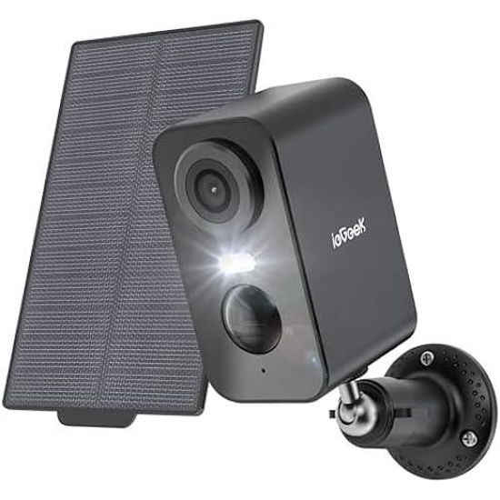 IeGeek Caméra Surveillance WiFi 5MP Extérieure Sans Fil – Vision Nocturne Couleur, IA + PIR, Batterie Rechargeable, Audio Bidirectionnel