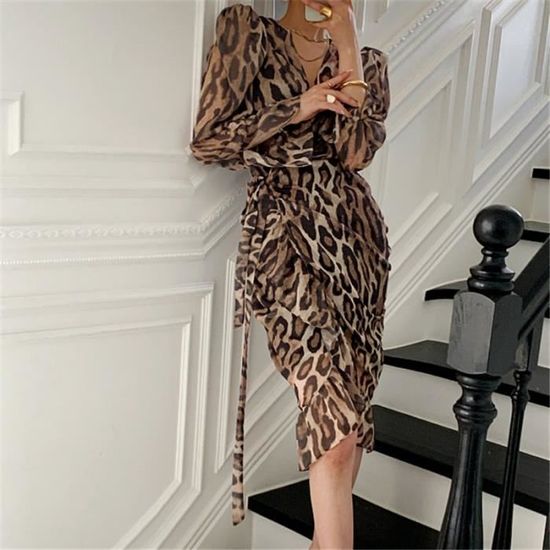 Robe Femme r tro Chic Sexy FR23AQY Photo color Cdiscount