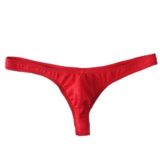 String Tanga Pour Homme En Soie Glacée - Confortable Et Respirant - Taille Basse - Plusieurs Coloris Disponibles
