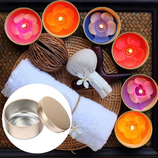 12PCS Candle Tin Travel Tins Round Metal Containers Jars bougie (hors anniversaire) bougeoir - photophore - bougie - senteur