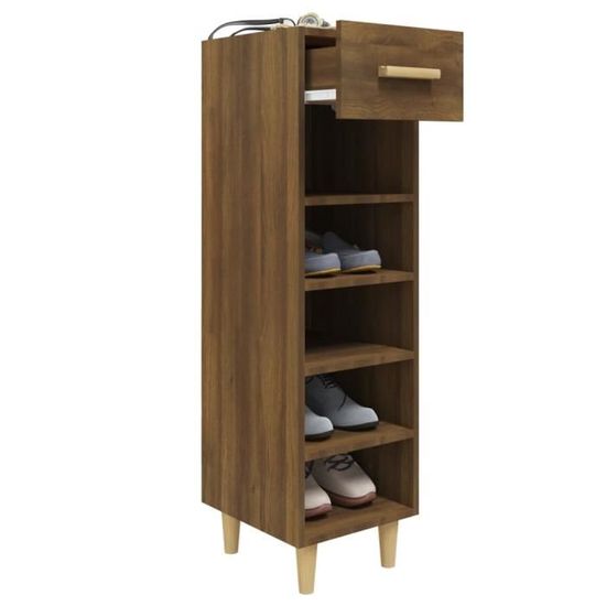 Meuble à chaussure | Armoire à chaussures Chêne marron 63x24x104cm Bois