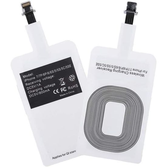 Récepteur Qi Pour IPad / IPhone - Charge Sans Fil Rapide 2000 MAh - Compatible 5/6/7/SE - À Placer Dans Le Boîtier