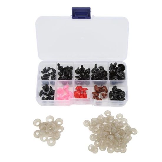 Lot De 90 Yeux Et Nez De Sécurité Pour Animaux Au Crochet – Tailles 12 à 30 Mm, En Plastique, Pour Projets DIY, Peluches, Poupées