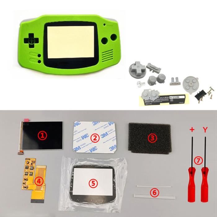 Kits d'écran LCD IPS V2 Boutons de boîtier de boîtier de coque prédécoupés pour console GBA Game Boy Advance vert
