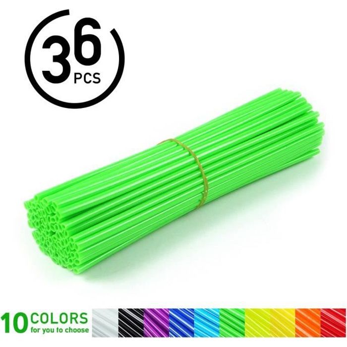 36pcs Protecteur de Rayons de Roue Couvre Jantes de Motocross Kit de Couverture de Garde Vert-PAS