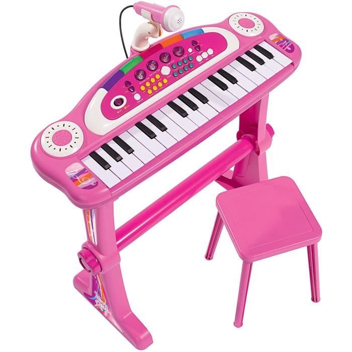 Pianos et claviers pour enfants Simba - 106830690 - Clavier sur Pied - My Music World avec Tabouret - Girls 268055