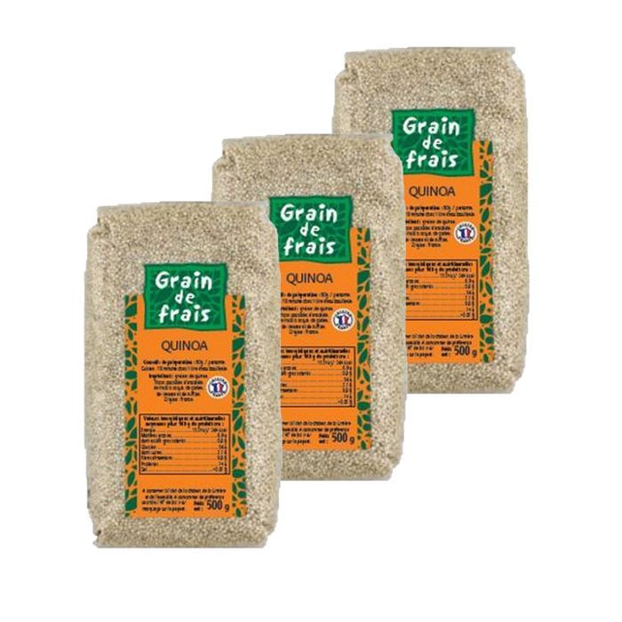 Lot 3x Quinoa - France - Grain de Frais - paquet 500g