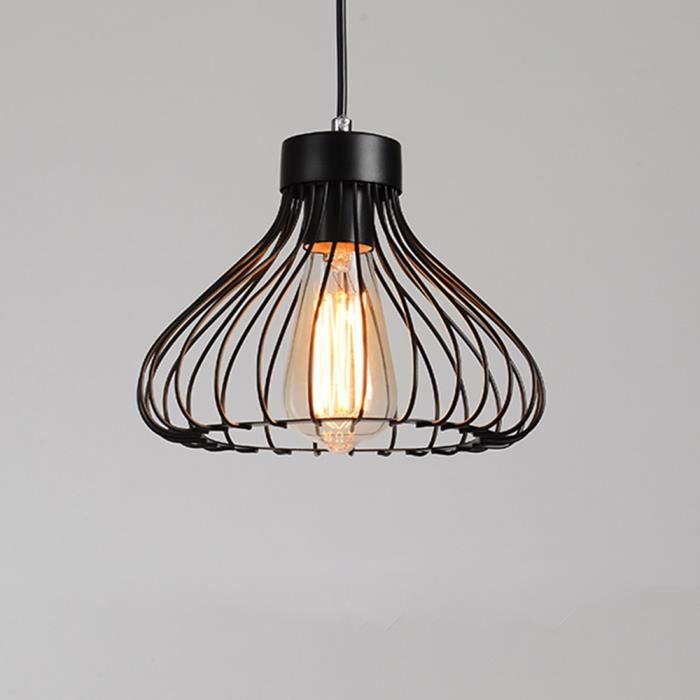 Yote E27 Lustre Suspension Industrielle Lampe Luminaire Éclairage de Plafond Abat-jour en Métal Style Vintage pour Salon Chambre