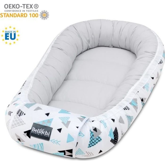 Bellochi Reducteur de Lit Bebe Cale Bebe pour Lit Cocon Bebe - 100% Coton OEKO-TEX 90 x 60cm - Nid de Bebe Baby Nest - Tresor