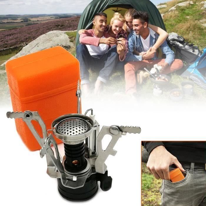 Camping Stove Réchaud Brûleur Portable Pour Randonnée En Plein Air NOIR Meg55971