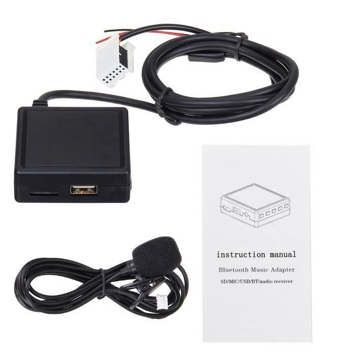 Adaptateur bluetooth Câble Audio AUX Microphone Pour Citroen C2 Peugeot 307 408 807 1007 Wir83