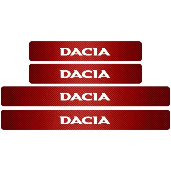 Rouge -Plaque de protection en Fiber de carbone pour seuil de porte de voiture, autocollant pour Renault Dacia Duster Logan Sandero