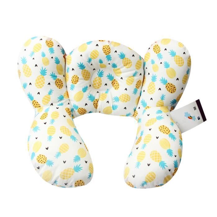 BIGOOD Oreiller Bébé Support de Cou Calé-tête Coussin Voyage pour Enfant Siège Auto Ananas
