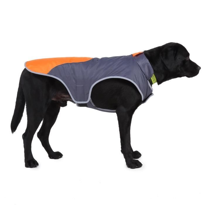 Simple vêtements gros chien gilet coton manteau chien manteau cachemire pour animaux domestiques épaissie- Orange-S