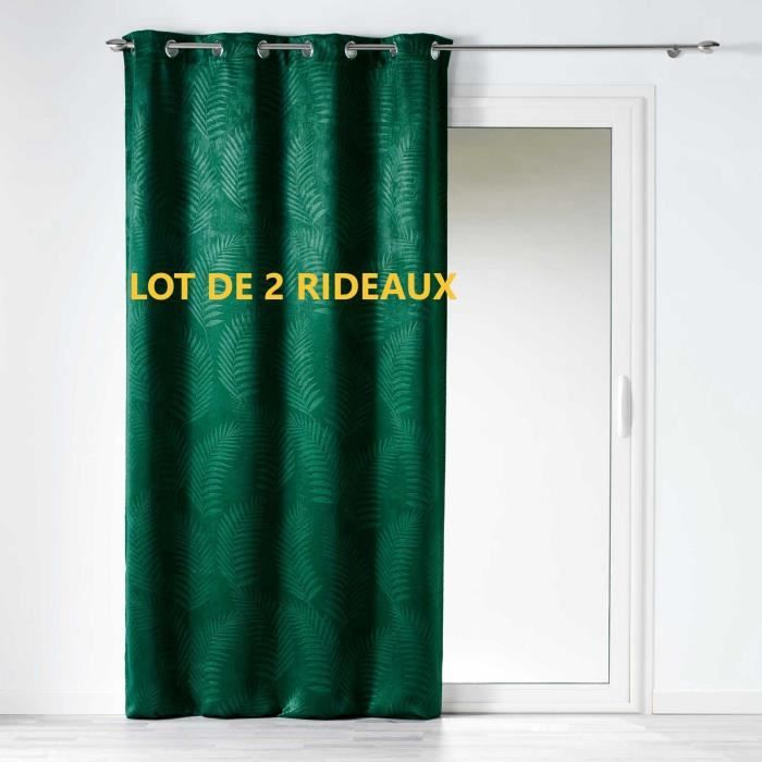 Lot de 2 rideaux occultant 140 x 240 cm tropicaline Emeraude