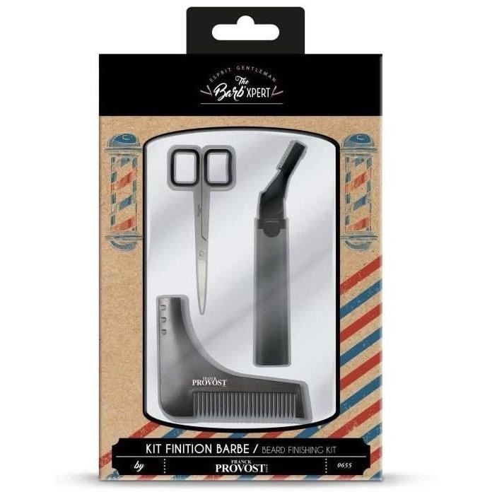 FRANCK PROVOST OP0655 - Kit finition barbe : Tondeuse précision à tête inclinable, Peigne sculptant, Ciseaux