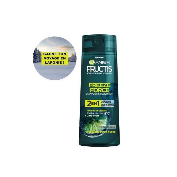 Garnier Fructis Freeze Force Shampooing 2 en 1 Citron Vert Homme cheveux et cuir chevelu 250ml