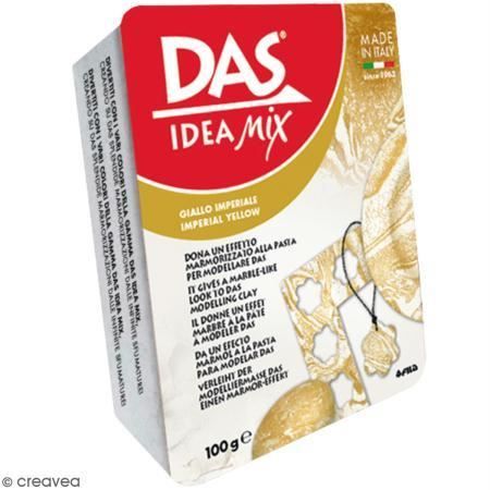 Pate autodurcissante DAS MIX à mélanger - Effet marbré - Jaune impérial - 100 g Pâte à modeler Das Idea MIX Giotto: Coloris: Jaune