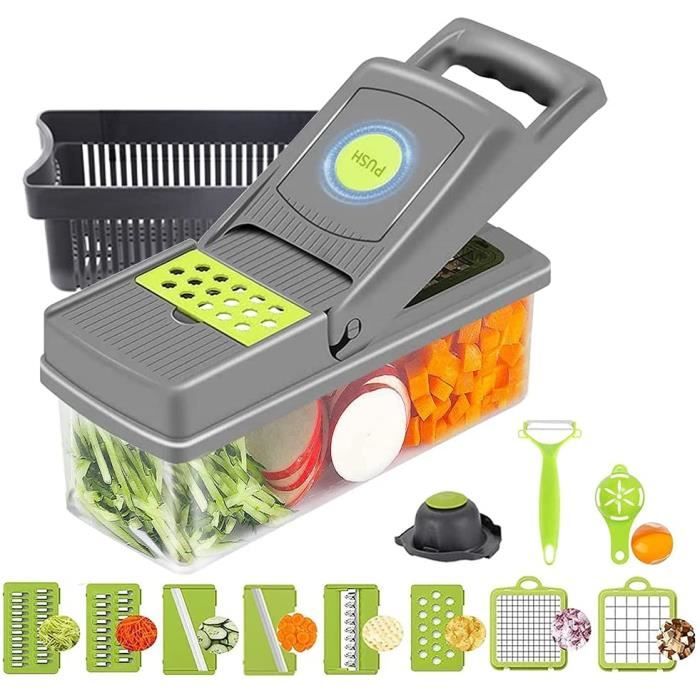 Mandoline Cuisine 10 en 1 Multifonction Couper les Legumes , Trancheur de Légumes pour Légume Fruit Coupe Uniformément