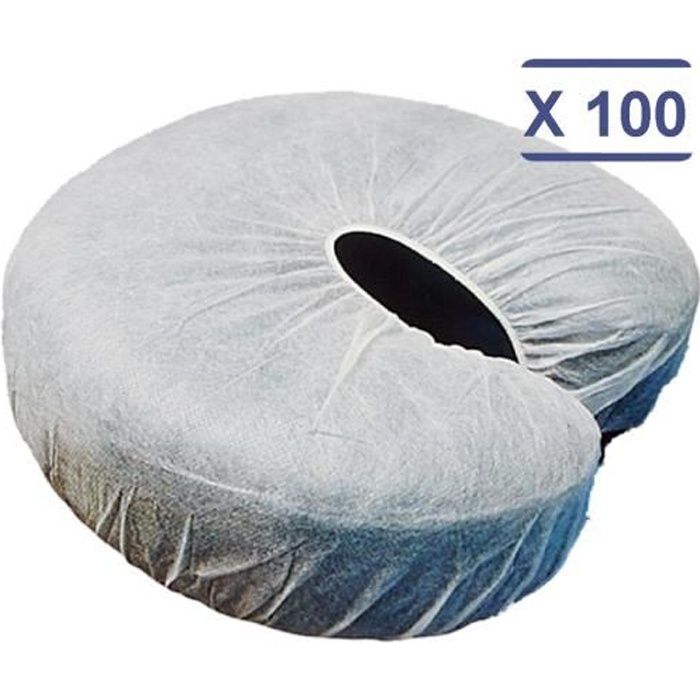 MFB Provence® - 100 Housses protège tétière jetable 1/2 lune pour table de massage