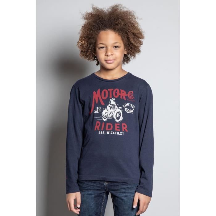 DEELUXE T-shirt manches longues imprimé BURT Navy