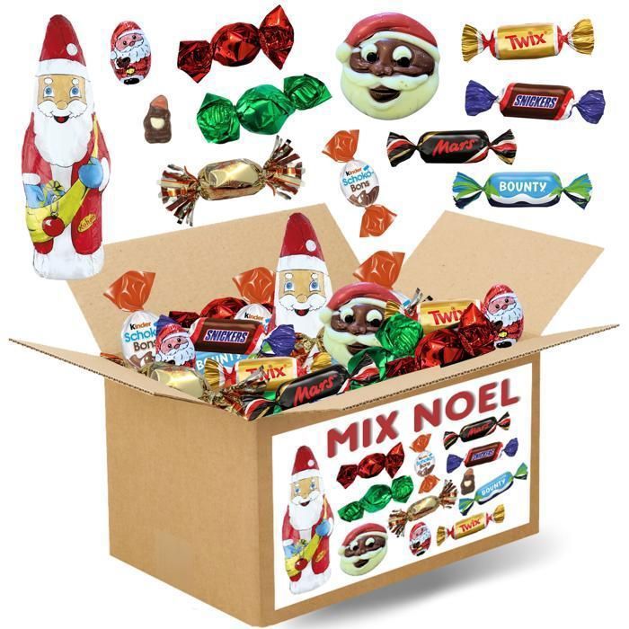 100 chocolats et pâtes de fruits avec moulages de NOEL : Kinder, célébrations