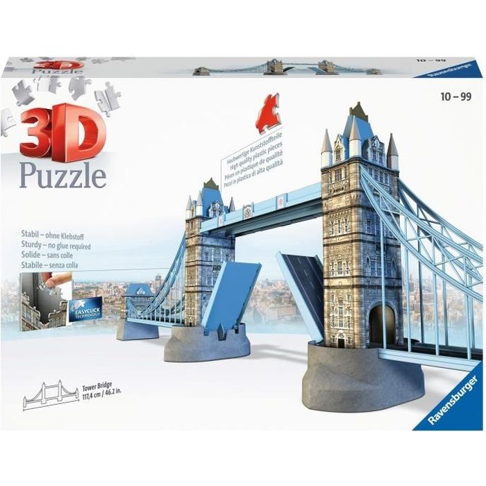 Puzzle 3D Tower Bridge - Ravensburger - Monument 216 pièces - sans colle - Dès 10 ans