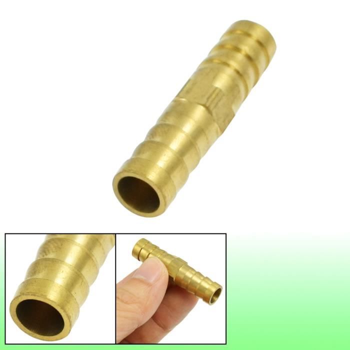 sourcing map Raccord Tuyau 5mm Barb Laiton Union Droite Raccorde air Eau Huile 5pcs