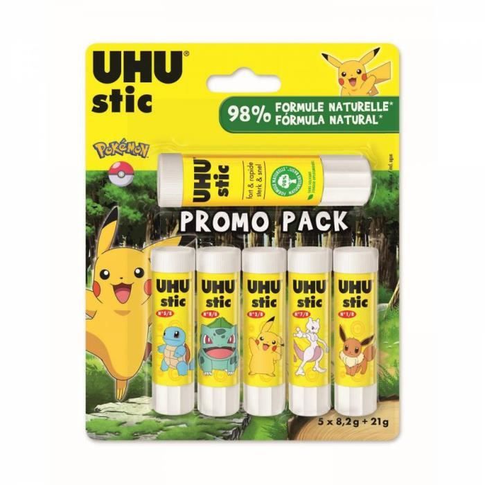 Colle UHU Pokémon 5 sticks 8.2 gr + 21gr