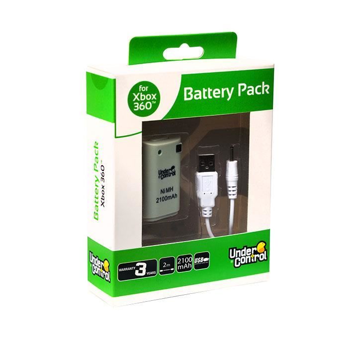 Batterie blanche pour Manette XBOX 360 + cable de charge