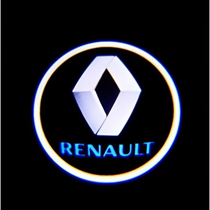 PC34562-WHITE -2 PIÈCES voiture LED Porte Décoration Lumières De Logo De Projecteur Lampe Pour Renault Laguna Espace 4 5 Vel Satis
