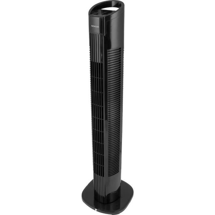 Sencor Ventilateur tour - SFT 3113BK - Télécommande - Minuterie - Débit dair 738 m³/min