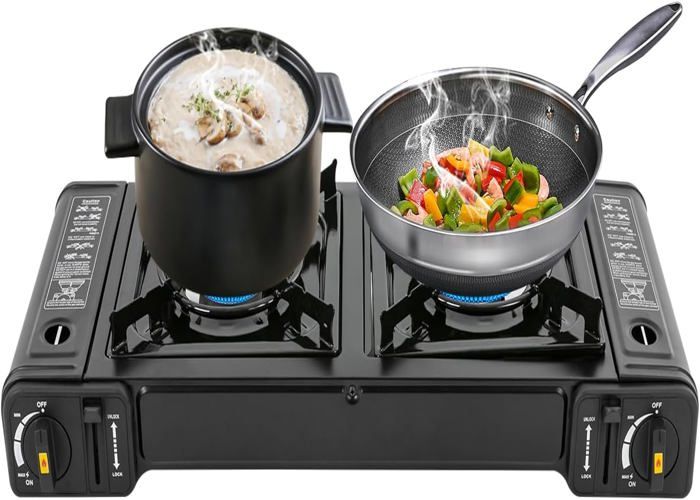 Plaque de cuisson gaz - brûleur de camping à combustion spontanée LPG pour camping - car appartement - 64 * 27.8 * 8cm