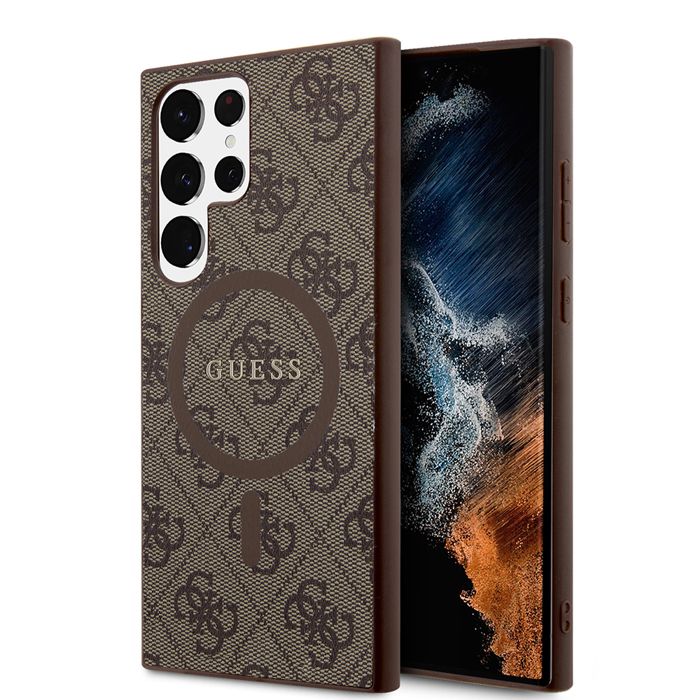 Coque de téléphone Guess 4G Collection Cuir et métal Compatible MagSafe - vue 2