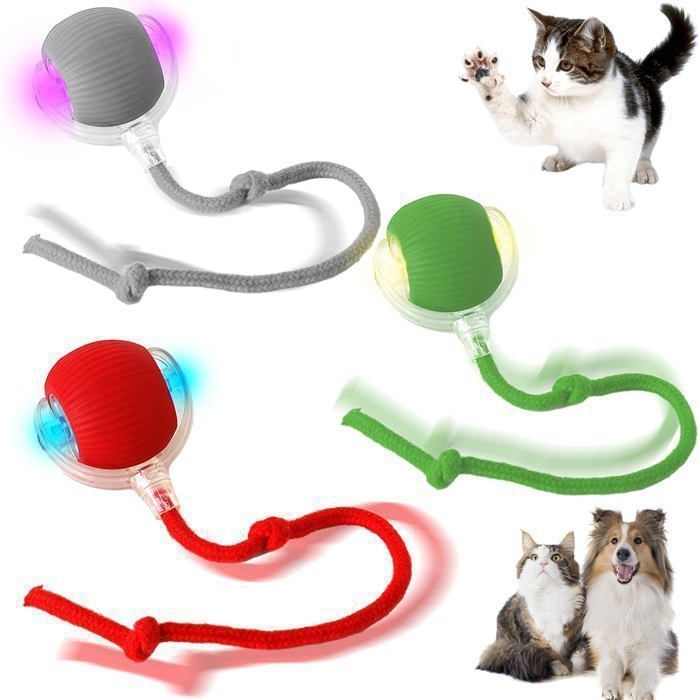 Comparer les prix de Pet Smart Rolling Ball, Balle Interactive pour Chat, Boule Électrique Automatique Rechargeable, Electric Cat Toy Ball, Lot de 3