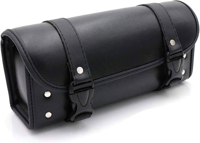 Sacoche Moto En Cuir Noir - Style Vintage - Idéale Pour Selle Ou Panniers