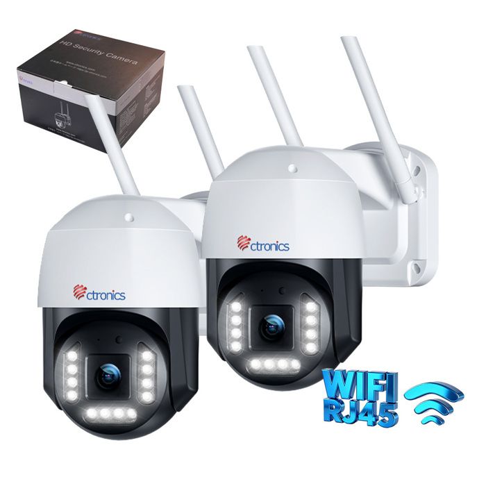 Lot de 4 Caméra Surveillance 4K 8MP Ctronics WiFi 245Ghz Détection HumaineVéhicule Suivi Auto Vision Nocturne Couleur - vue 2